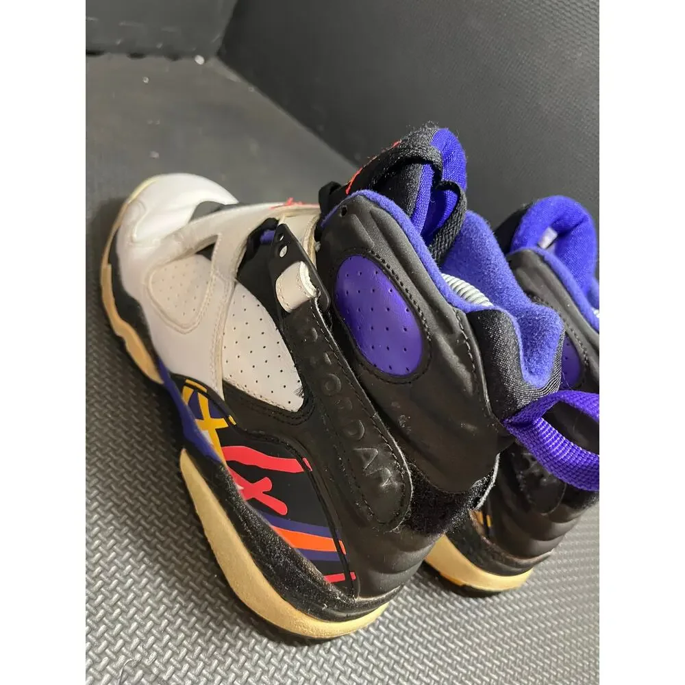 Nike Air Jordan 8 Retro Three-Peat‎ 305368-142 White Black Concord Infrared 7Y